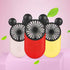 Cute Personal Mini Fan, Handheld USB Rechargeable Fan with LED Light, 3 Adjustable Speeds, Pink Mouse 1 Pack
