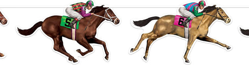 Beistle 3 Piece 6.5" x 6' Horse Racing Banners for Equestrian Theme Race Day Party Decorations