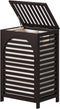 Laundry Hamper with Lid - 22.5 Gallon (85L) Bamboo Wood Clothes Basket with Lid and Handles, Brown