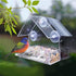 Window Bird Feeder 2 Pack, Small Acrylic Feeder with Strong Suction Cups and Drain Holes
