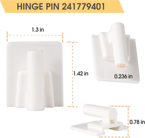 241779401 Refrigerator Door Hinge Pin Compatible with Frigidaire Electrolux Kenmore Refrigerator Door 1512662 AP4393564 AH2358752 EA2358752 PS2358752, Mullion, Upper or Lower Hinge Pin 2 Pack