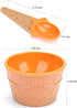 24 Pack 6 Set Frozen Summer Lawei Plastic Ice Cream Bowls with Spoons, Reusable Fun Ice Cream Cups Bulks, Cartoon Candy