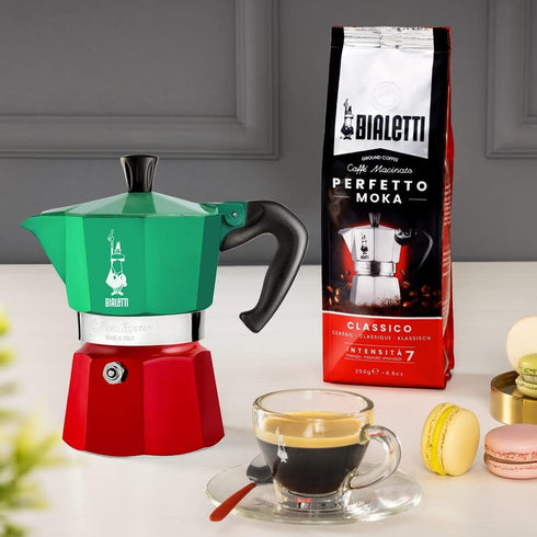 3 (4.3 Oz 130 Ml), Bialetti - Moka Express Italia Collection: Iconic Stovetop Espresso Maker, Makes Real Italian