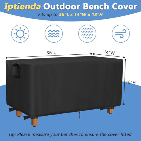 36" 36inch Black-36"L 14" 18" Outdoor Bench Cover for AquaTeak Spa Teak Shower Bench, Waterproof Teak Bench Cover