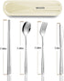 INKULEER Travel Cutlery Set, 18/8 Stainless Steel Reusable Utensils with Case, Portable Silverware Lunch Box (Silver)