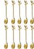 Stainless Steel Leaf Coffee Spoon - SZBAIDEKJ 10 Pcs Creative Dessert Spoons for Mixing & Stirring