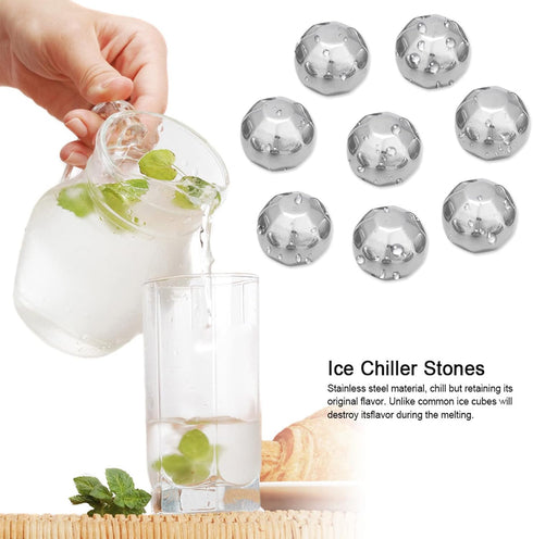 Ice Spheres Chills,Stainless Steel Ice Cooler Stone Suitable for Chilled Wine Whiskey and Fruit Drinks()
