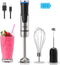 Liebe&Lecker Cordless Hand Blender, USB Rechargeable Immersion Blender with 8 Variable Speeds, Whisk, Milk Frother