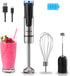 Liebe&Lecker Cordless Hand Blender, USB Rechargeable Immersion Blender with 8 Variable Speeds, Whisk, Milk Frother