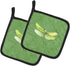 Caroline's Treasures 8864PTHD Dragonfly on Avocado Pot Holders Set, Kitchen Heat Resistant, 7 1/2 x 7 1/2