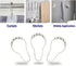 Shower Curtain Hooks Rings, 12PCS Chrome Stainless Steel Rust Resistant for Bathroom Decorations