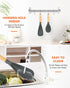 Cooking Spoon and Rice Scooper for Nonstick Cookware, Durable BPA-Free Silicone with Wood Handle