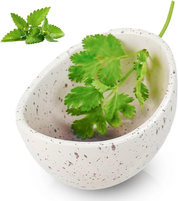Rimigood Handmade Ceramic Herb Stripper Bowl-Ceramic Herb Peeling Bowl Kitchen Herbs Leaf Stripping