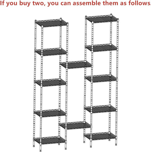 REGILLER 6 Wire Shelving Steel Storage Rack, Adjustable Unit Shelves for Kitchen, Bathroom, Closet