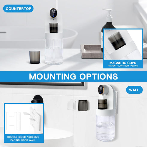 Surfpoo 21.12 oz(600 ml) 2 4 Upgraded Automatic Mouthwash Dispenser for Bathroom, Touchless Smart Mouth Wash Dispenser