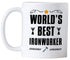 Ironworker Gifts - World's Best Iron Worker 11 Ounce Coffee Mug, Gift Idea for Co-Worker