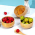 Natural Bamboo Bowls Pack of 3, Japanese Style Salad, Soup, Ramen, Fruit Bowls for Kids and Adults