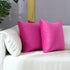 mixeoo Comfy Hot Pink Throw Pillow Covers - Decorative Square Solid Thick Velvet Cushion Cases, Set of 2, 18 x 18 Inch