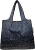 allydrew (Set 2), Foldable Tote Nylon Reusable Grocery Bag of Moon & Stars