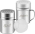 Stainless Steel Salt and Pepper Shakers Set, 6 OZ Spice Shaker with Lid and Handle, Medium Holes, 2 Pieces