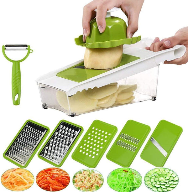 Mandoline Slicer Vegetable Potato Slicer - HaetFire Grater Cutter with 5 Interchangeable Sharp Blades