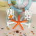 4 Pack Wooden Handmade Mini Chair Ornament, Beach Decor, Nautical Decoration for Bathroom, Bedroom, Home Office Desk