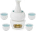 Set Set, 7 Set 1 1 1 4 Foraineam White Ceramic Sake with Warmer Pot, Japanese Style Porcelain Hot Saki Drink Bottle