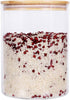 Large Glass Food Storage Container, 100 FL OZ (3000ml) with Airtight Bamboo Lids for Pantry, BPA-Free Cereal Dispenser