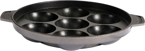 Appam Patra Paniyaral Non-Stick Paniyaram Pan with Stainless Steel Lid, 7 Balls