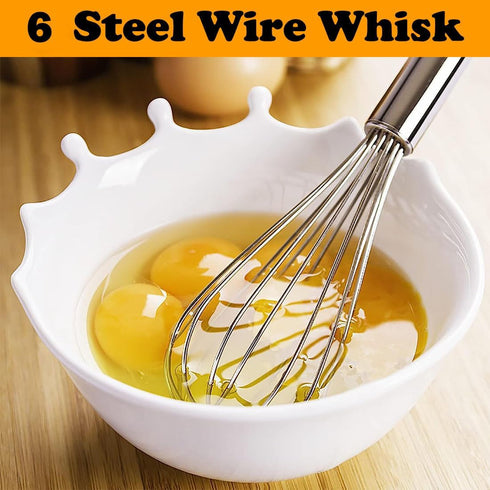 Stainless Steel Whisk Set, 3 Packs Balloon Whisks for Cooking, Whisking, Blending (8", 10", 12")