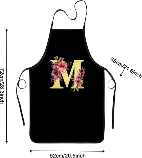 Monogrammed Gifts for Women, A-Z Initial Aprons for Cooking, Baking