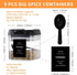 9 16 Oz 148 9 Set Spice Containers with Labels, Pcs Fl Large Plastic Tea Storage Containers with Spice Labels