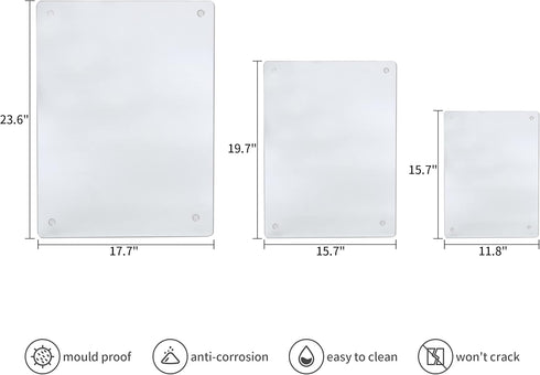 Murrey Home Glass Cutting Board for Kitchen Counter, Tempered Glass Chopping Boards Dishwasher Safe, Small Clear Countertop Tray, Scratch Resistant, Heat Resistant, 16"x12" by Murrey Home