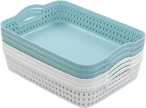 Weaving Plastic Baskets, Set of 6 A4 Paper Storage Trays