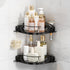 nohozi 360Rotating Corner Shower Caddy(2-Pack), No-Drill Adhesive Shower Shelf Organizer with Hooks, Lazy