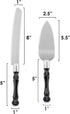 Black Cake Knife and Server Set, Non-Slip Swirl Grip, Matte Black Cake Cutting Set