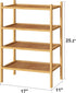 kiplant 4-Tier Closet, Small Shoe Rack, Bamboo Wood Shoe Rack for Entryway, Stackable Shoe Organizer for Hallway Free