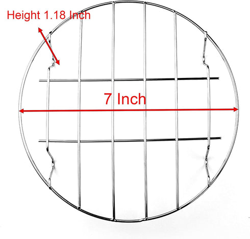 Steaming Rack, 2 Pack 7 Inch Round Food Grade Stainless Steel Steamer Plate for Food Steaming, Cooling and Roasting Cooking in Kitchen and Outdoors (18 cm)