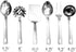 Darware Complete Serving Set, 6-Piece Silver, Includes Pasta Server, Fork, Slotted Spoon, Ladle, Cake/Casserole Server