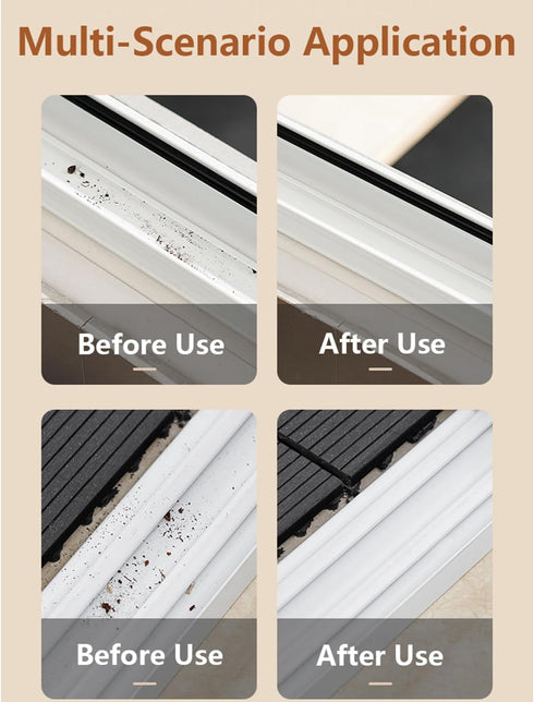 Groove Cleaning Brush, 2 In 1 Grout Cleaner Tool with Hard Bristle for Sliding Door Track and Window Sill