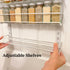 Evelots Over the Door Pantry Spice Rack Organizer, 6 Tier Adjustable Metal Baskets for Kitchen and Bathroom Storage