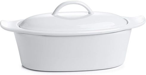 Butter Dish with Lid for Countertop, Porcelain White, 3pcs Large Butter Keeper Container for Daily Storage