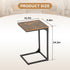 PayLessHere Set 2 24 Inch C Shaped End Table of C Shaped Couch Tray End Table with Metal Frame Adjustable Feet Morden