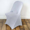 Efavormart Silver Premium Spandex Stretch Folding Chair Cover, Fitted Folding Chair Cover