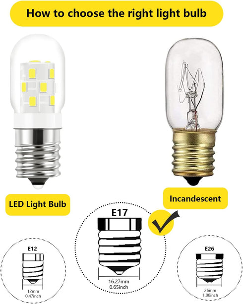 LED 8206232A Microwave Light Bulb (2 Pack) Replacement for Whirlpool Microwave 40w Light Bulb - 360LM