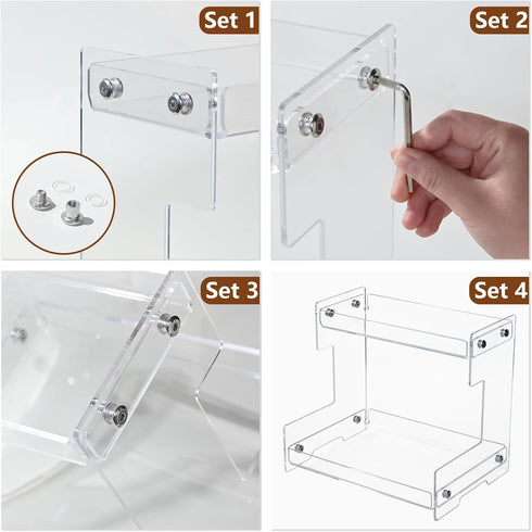 Counter Countertop 2 Bathroom Organizer Tier Storage Acrylic Corner Makeup Organizer for Perfume Stand, Vanity Holder