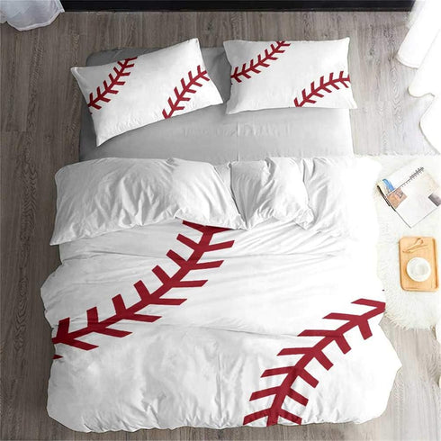 LanS Precise Baseball Sport Series Duvet Cover Bedding Set, 3/4 Piece Set (Duvet Cover + 2 Pillowcases + Sheets)
