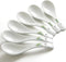 Set of 6 5.5" Asian Soup Spoons, White Ceramic Chinese Soup Spoons for Ramen, Pho, Wonton, Miso