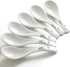 Set of 6 5.5" Asian Soup Spoons, White Ceramic Chinese Soup Spoons for Ramen, Pho, Wonton, Miso