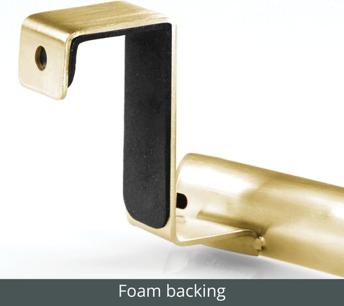 mDesign Steel Over Door Curved Towel Bar Storage, Hanger for Kitchen or Bathroom, 2 Pack, Soft Brass